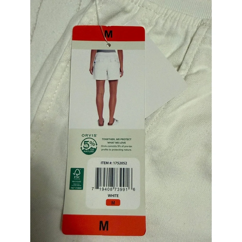 Orvis Womens White Drawstring Shorts Item 1752052 Size Medium NWT